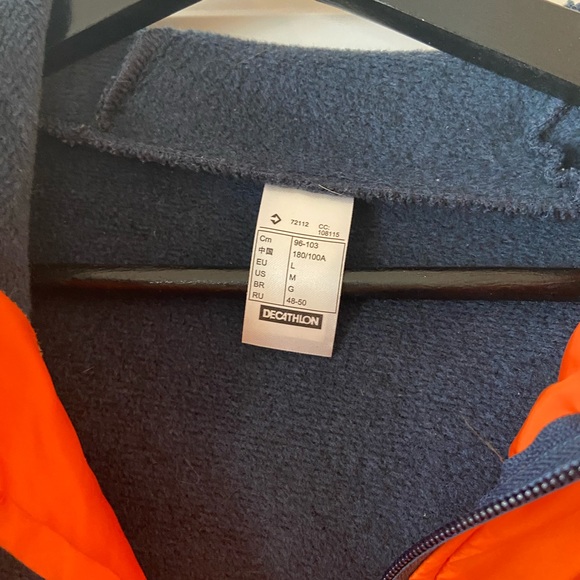 Decathlon navy orange zip up hoodie - Picture 4 of 5